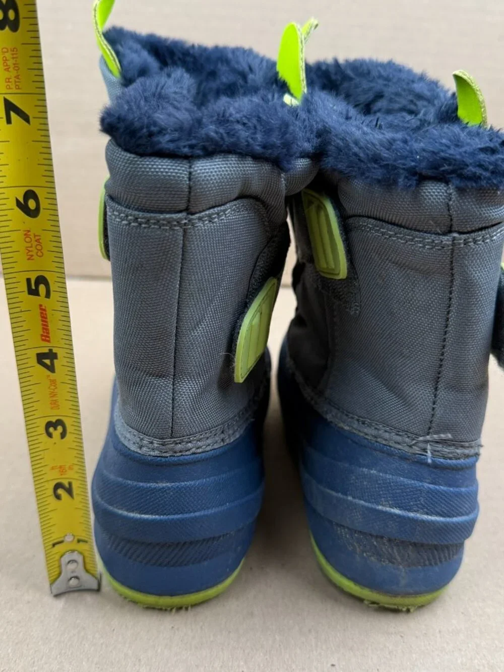 Cat & Jack Kids Boys Monster Winter Boots Size 11 Blue Faux Fur Lined